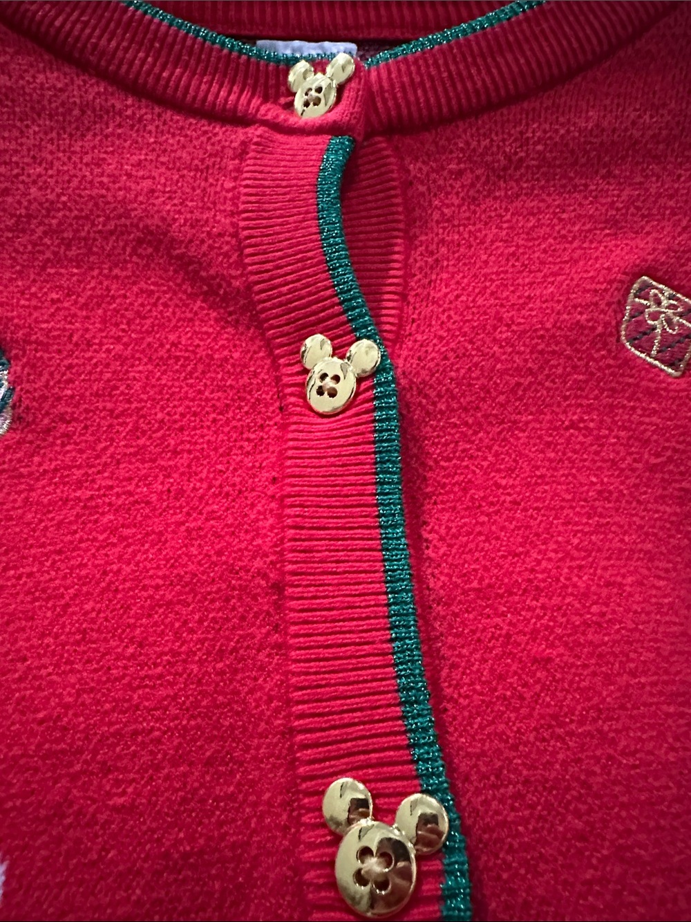 Disney Red Holiday Mickey & Minnie Cardigan Sweater - Picture 6 of 11